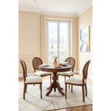 Woodenbend Orlando Yuvarlak Ceviz Rengi Açılır Ahşap Masa Sandalye Takımı 100x100 cm – Açıldığında 100x130 cm