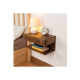 WoodenDecoration01 Ahşap Tek Çekmeceli Duvara Monte Kitaplık Komodin