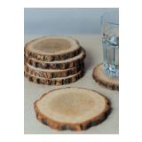 woodendemik 10 Adet Ahşap Meşe ve Çam Odun Dilimi Doğal Bardak Altlığı ve Okul Etkinlik ve Mumluk Çap: 6-10 cm