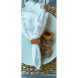 Woodenıst Opal Ahşap Peçete Yüzüğü Kare 4Lü