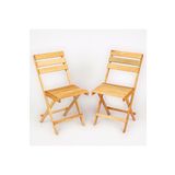WOODENSA Ahşap Bahçe Sandalyesi,Balkon Mutfak Sandalyesi Katlanır Sandalye 2' li takım