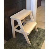 Woodensa Ahşap Merdiven Tabure Yükseltici 40 cm Genişlik 45 cm Yükseklik Dayanıklı ve Şık