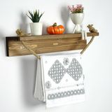 Woodensa Ahşap Mutfak Rafı Havluluk Ahşap Terek - Ceviz