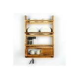 Woodensa Ahşap Mutfak Rafı Yanık Ahşap