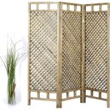 Woodensa Ahşap Paravan Seperatör Oda Bölücü Ayırıcı 3 Kanat Ceviz - 160 cm Yükseklik , 150 cm Genişlik - Ahşap - Ceviz