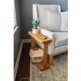 Woodensa Ahşap Yan Sehpa ,2 Katlı Masif Sehpa PNR200