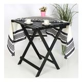 Woodensa Balkon Masası Bahçe Masası Katlanır Masa Ahşap Masa Siyah WDN610
