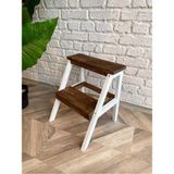 Woodensa Basamakli Merdiven Tabure (Çocuk) 42X13X45 cm CIN046 - Ahşap - Beyaz