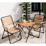 Woodensa Bistro Set Bahçe Mobilyasi 3 Lü Set Piknik Kamp Sandalyesi Katlanir Masa Balkon Kahverengi - Masa 2 Sandalye set