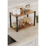 Woodensa Çok Amaçli Banko Rafi (Siyah Profil Çam Sunta) 45X18X34 cm MTL044 - Ahşap - Siyah