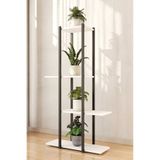 Woodensa Dekoratif 5 Raflı Metal Saksı Standı Beyaz