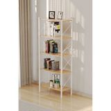 WOODENSA Metal Kitaplık 5 Raflı Ofis Kitaplığı Kitap Dosya Rafı Mutfak Rafı