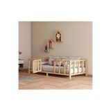 WOODENSA Montessori Modeli Yatak 120x200 Doğal Ahşap Çocuk Yatak Karyola Kapılı