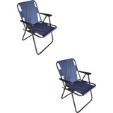 Woodensa Plastik Kollu Katlanir 2 Li Piknik ve Kamp Sandalyesi Mavi 46,5X40,5X41 cm Sirt 57X55X81 cm - 5 x 41 cm - Lacivert