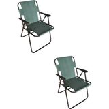Woodensa Plastik Kollu Katlanir 2 Li Piknik ve Kamp Sandalyesi Yesil 46,5X40,5X41 cm Sirt 57X55X81 cm - 5 x 41 cm - Yeşil