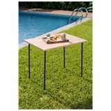 WOODENSA Portatif Kamp, Piknik Masası Metal Ayaklı Masa, Sehpa 45x60 Cm