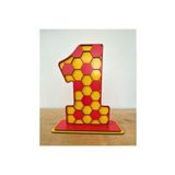 WoodenZoo 1 Yaş Doğum Günü Masa Dekoru-2 (Galatasaray temalı sarı-kırmızı)