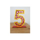 WoodenZoo 5 Yaş Doğum Günü Masa Dekoru (GALATASARAY TEMALI SARI-KIRMIZI)