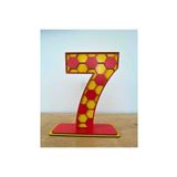 WoodenZoo 7 Yaş Doğum Günü Masa Dekoru-2 (GALATASARAY TEMALI SARI-KIRMIZI)