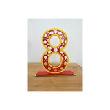 WoodenZoo 8 Yaş Doğum Günü Masa Dekoru (GALATASARAY TEMALI SARI-KIRMIZI)