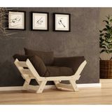 Woodesk Adalar Masif Ahşap Natural Renk Berjer (Kahverengi)