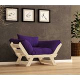 Woodesk Adalar Masif Ahşap Natural Renk Berjer (Mor)