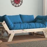 Woodesk Adalar Natural Renk Masif Ahşap Mavi Kanepe