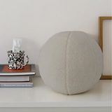 Woodesk Ballo, Dekoratif Top Kırlent, Yastık, Çap 25 Cm, Bej Renk, Krl2502-40