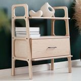 Woodesk Boulder Masif Ahşap Çekmeceli Kitaplık, 90X75
