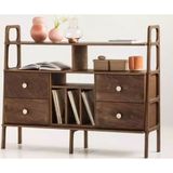 Woodesk CPT4687-140 Fuerte Masif Ahşap 140x115 CM Ceviz Renk Dolap