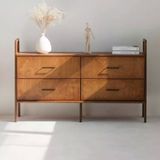 Woodesk CPT4703-140 Stille Masif Ahşap 140x90 CM Tik Renk Dolap