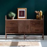 Woodesk Cpt4707-140 Tesoro Masif Ahşap 140x90 cm Tik Renk Dolap