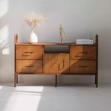 Woodesk Cpt4710-170 Oasis Masif Ahşap 140x90 cm Tik Renk Dolap