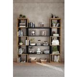 Woodesk CPT6011-200 Natural Dublin Masif Ağaç 190x200 cm Kitaplık