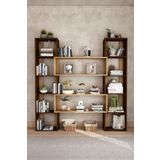 Woodesk CPT6013-200 Ceviz Dublin Masif Ağaç 190x200 cm Kitaplık