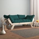 Woodesk CPT8110-210 Adalar Masif Natural-Petrol Renk 2'li Kanepe