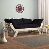 Woodesk CPT8111-210 Adalar Masif Natural-Siyah Renk 2'li Kanepe