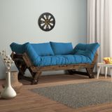 Woodesk CPT8115-210 Adalar Masif Ceviz-mavi Renk 2'li Kanepe