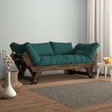 Woodesk CPT8116-210 Adalar Masif Ceviz-Petrol Renk 2'li Kanepe