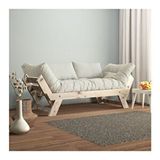 Woodesk CPT8129-210 Adalar Masif Natural-Kırık Beyaz Renk 2'li Kanepe