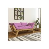 Woodesk CPT8168-210 Adalar Masif Natural-Pembe Renk 2'li Kanepe