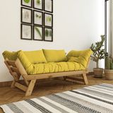 Woodesk CPT8169-210 Adalar Masif Natural-Sarı Renk 2li Kanepe