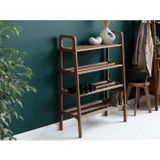 Woodesk Faro, Masif Ahşap, Ayakkabılık Ve Raf Sistemi, 115X75, Ceviz Renk, Cpt4728-75