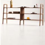 Woodesk Fonte Masif Ahşap Kitaplık Ve Raf Ünitesi, 190X40, Tik Renk, Cpt4662-190