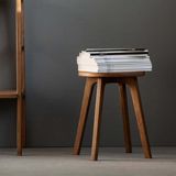 Woodesk Ihlamur, Ahşap Tabure, 32X41 cm (1 Adet) - Ceviz