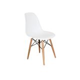 Woodesk Luna Beyaz Ağaç Ayaklı Modern Eames Sandalye
