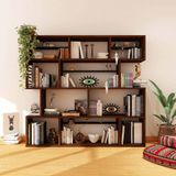 Woodesk Masif Doğal Ağaç 200x200 Kitaplık (Ceviz)