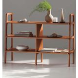 Woodesk Monte Masif Ahşap Kitaplık Ve Raf Ünitesi 120X90 Tik Renk Cpt4715-120