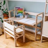 Woodesk Nido, Montessori Ahşap Çocuk Masa Ve Taburesi, 100x74, Cpt4772-100 Kayın