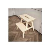 Woodesk Pikola, Ahşap Merdiven, Tabure Ve Raflı Sehpa, Natural Renk, Cpt3001-47